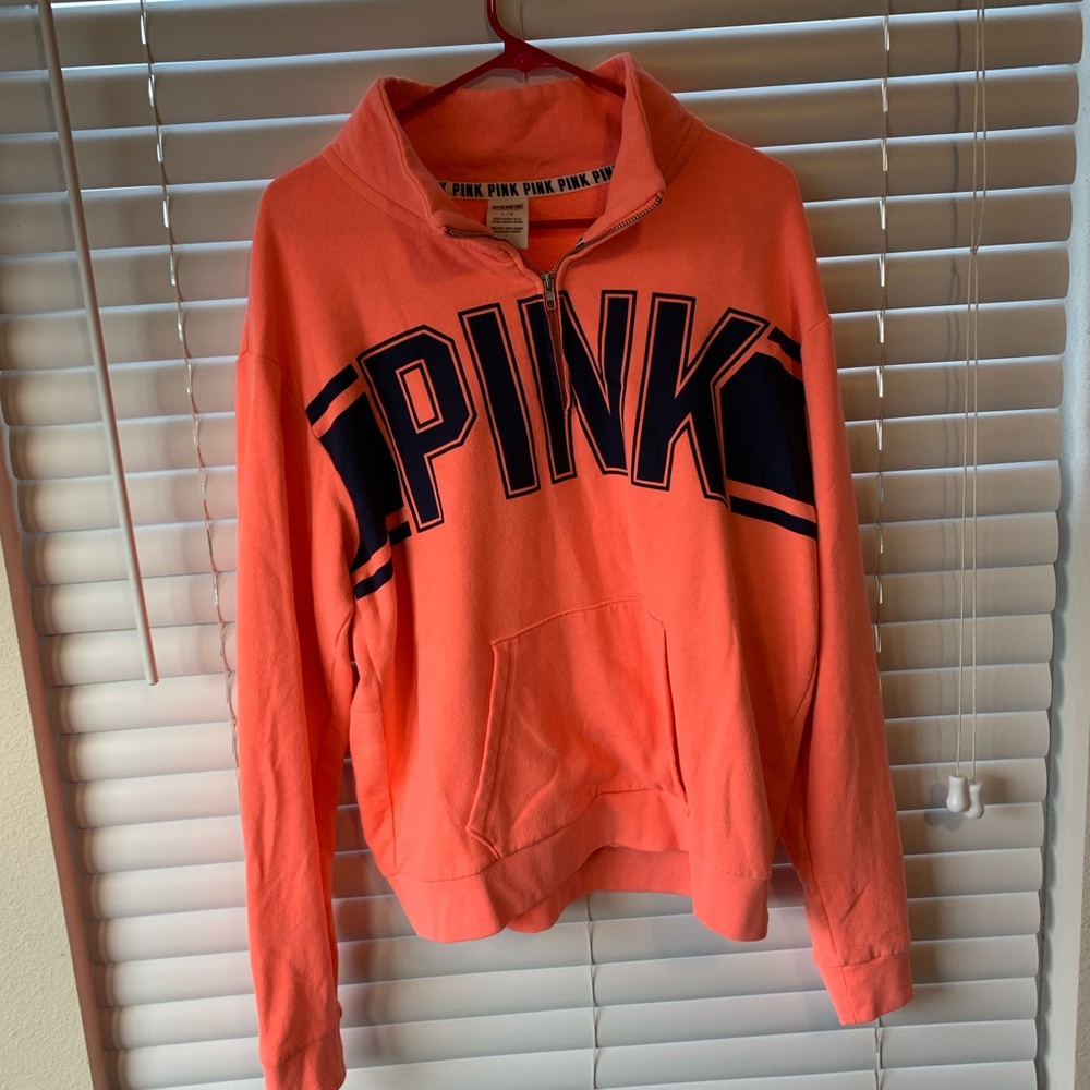 VS pink pullover 3/4 zip